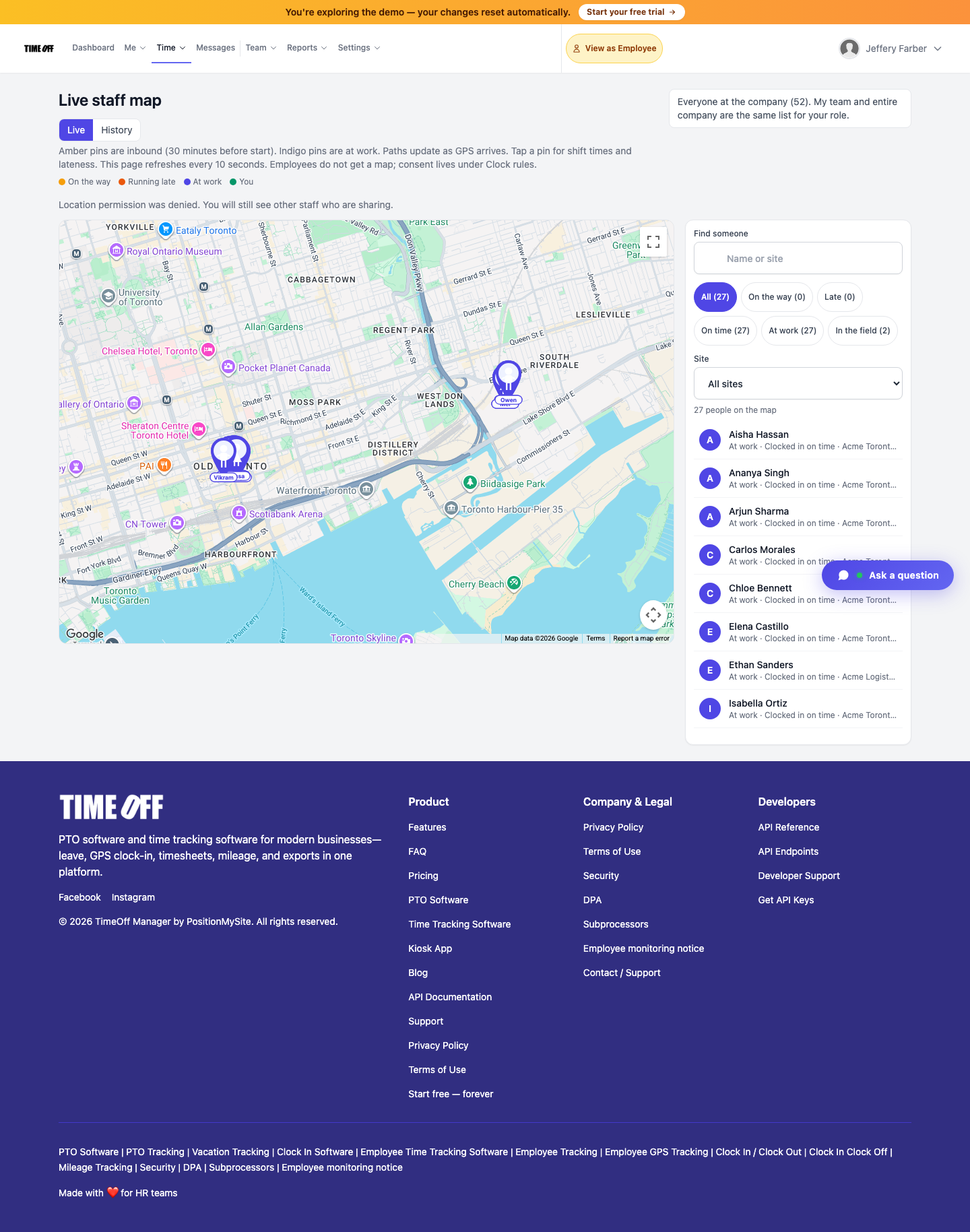 Live Staff Map in TimeOff Manager Pro: See Who’s Inbound (2026)
